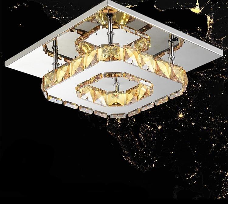 Lustre Cesar em Cristal, Aço Inox e Acrílico