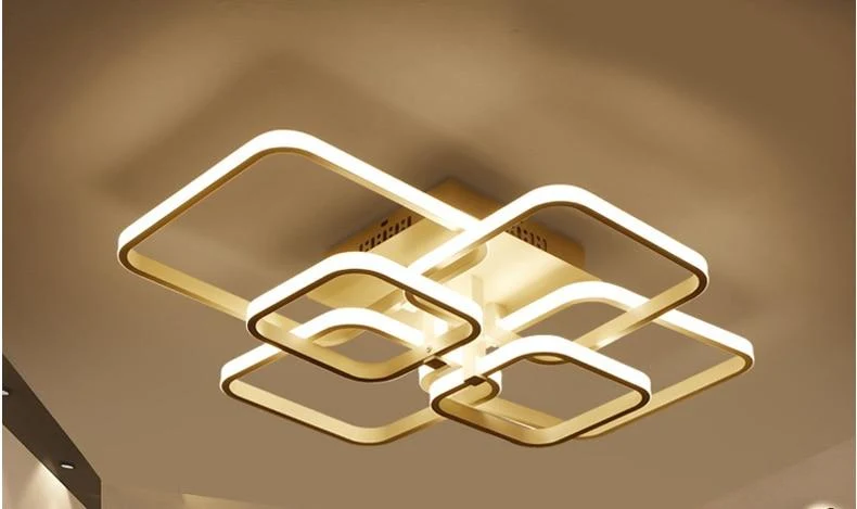 Layered Square Modern LED Chandelier for Living Rooms and Bedrooms