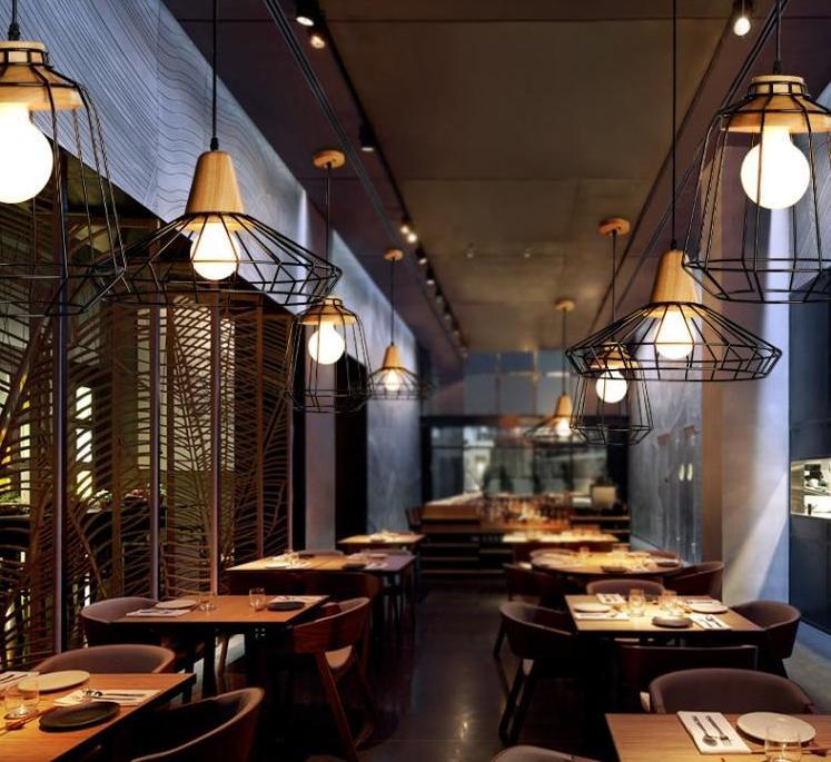 Modern Scandinavisch smeedijzeren hanglamp kooi voor huis en restaurant