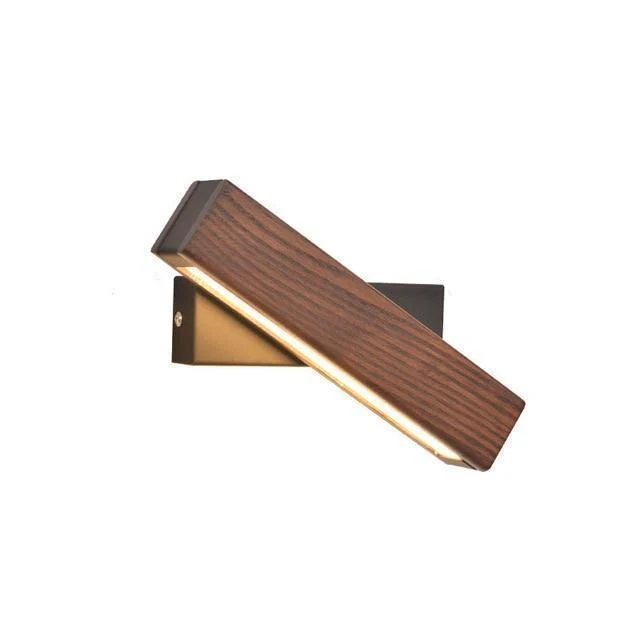 Vera Rotated LED Wall Lamp in Iron and Wood for Angled Lighting