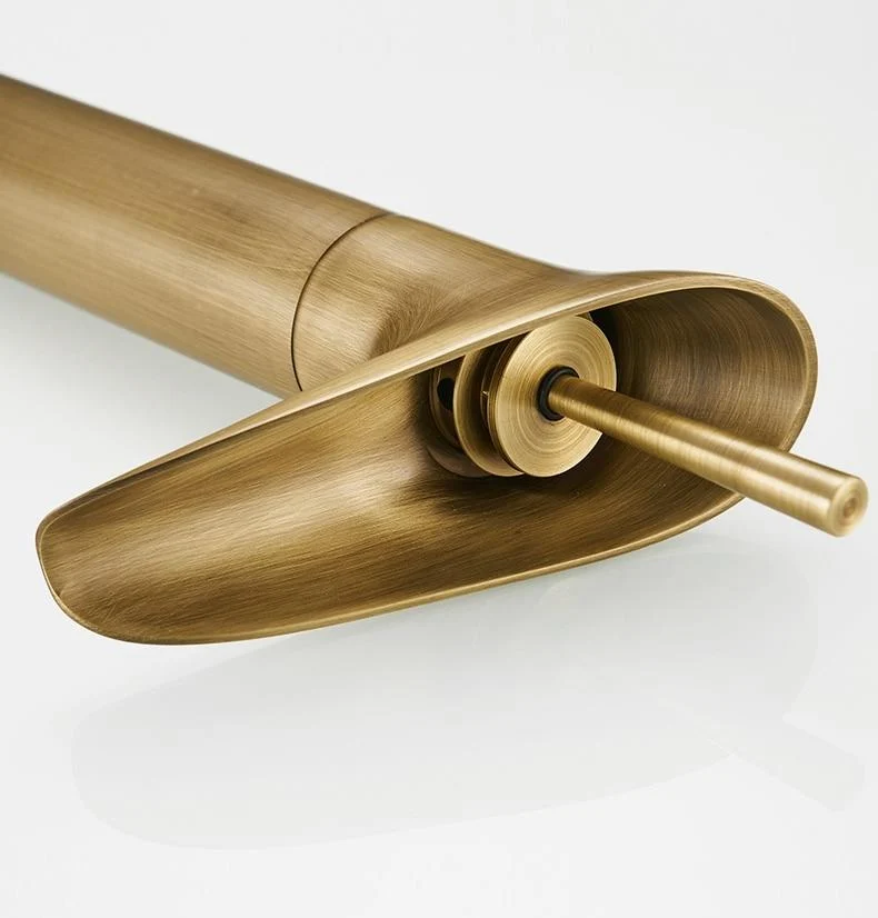 Luxury Oriental Waterfall Faucet in Premium Brass, Single Lever