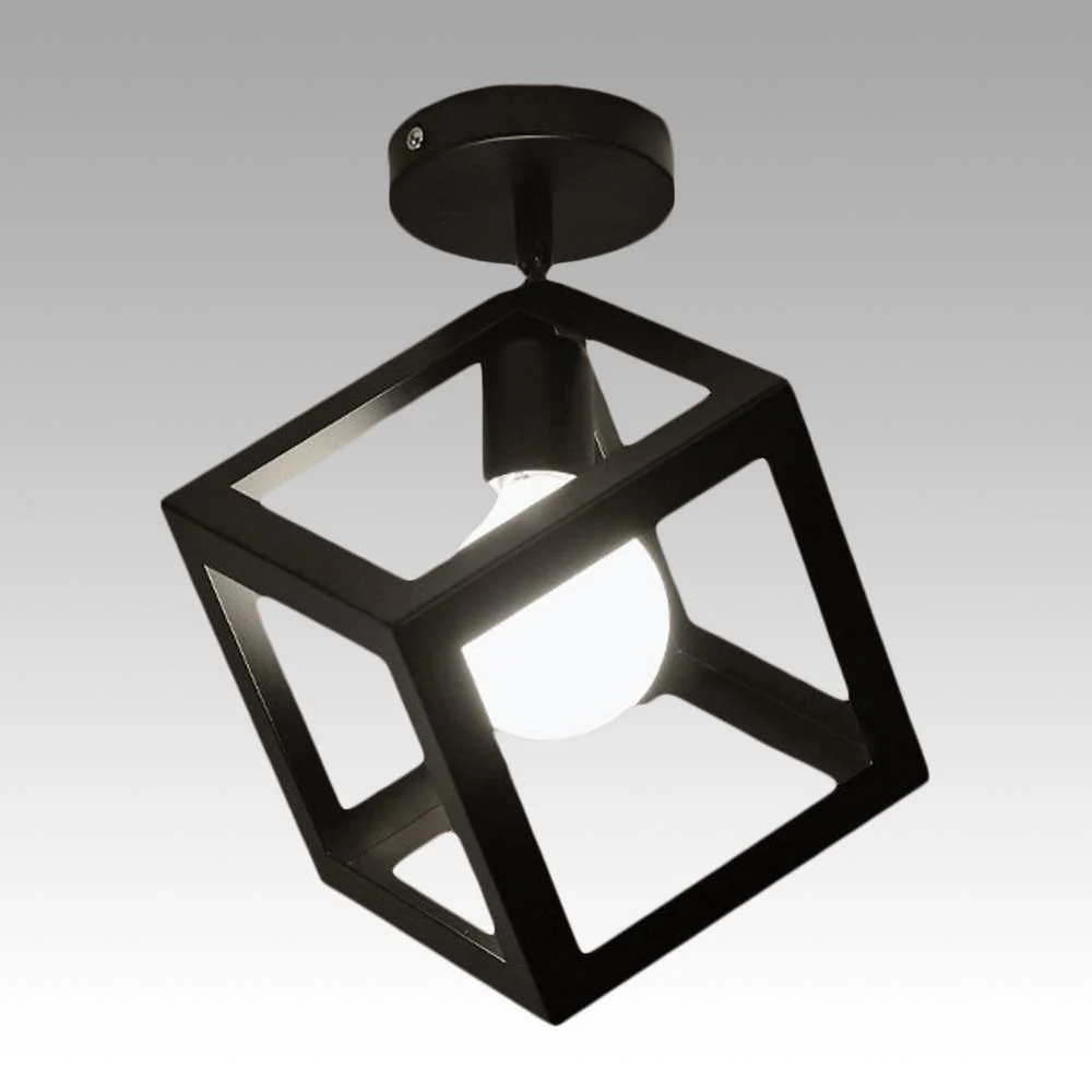 Lâmpada Pendente Cubo Geométrico Nórdico Moderno Caerus em Metal