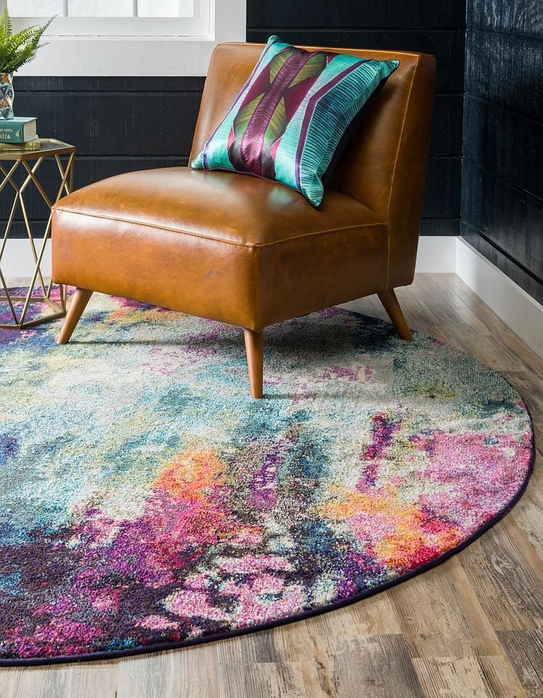 Corban Watercolor Purple Blend Area Rug by Unique Loom