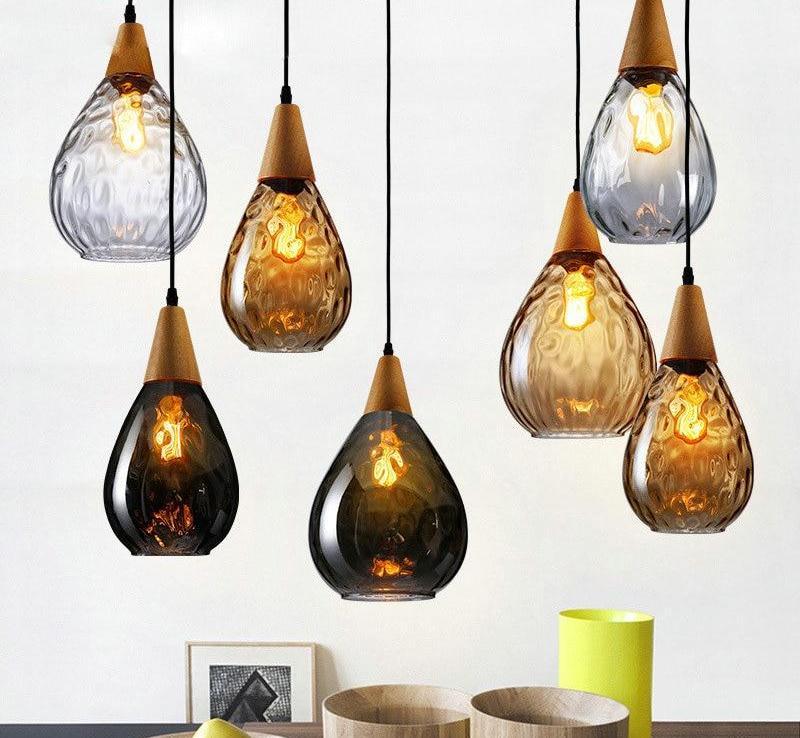 Sergia Modern Nordic Drop Glass Pendant Lamp with Adjustable Cable