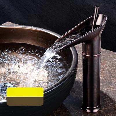 Luxury Oriental Waterfall Faucet in Premium Brass, Single Lever