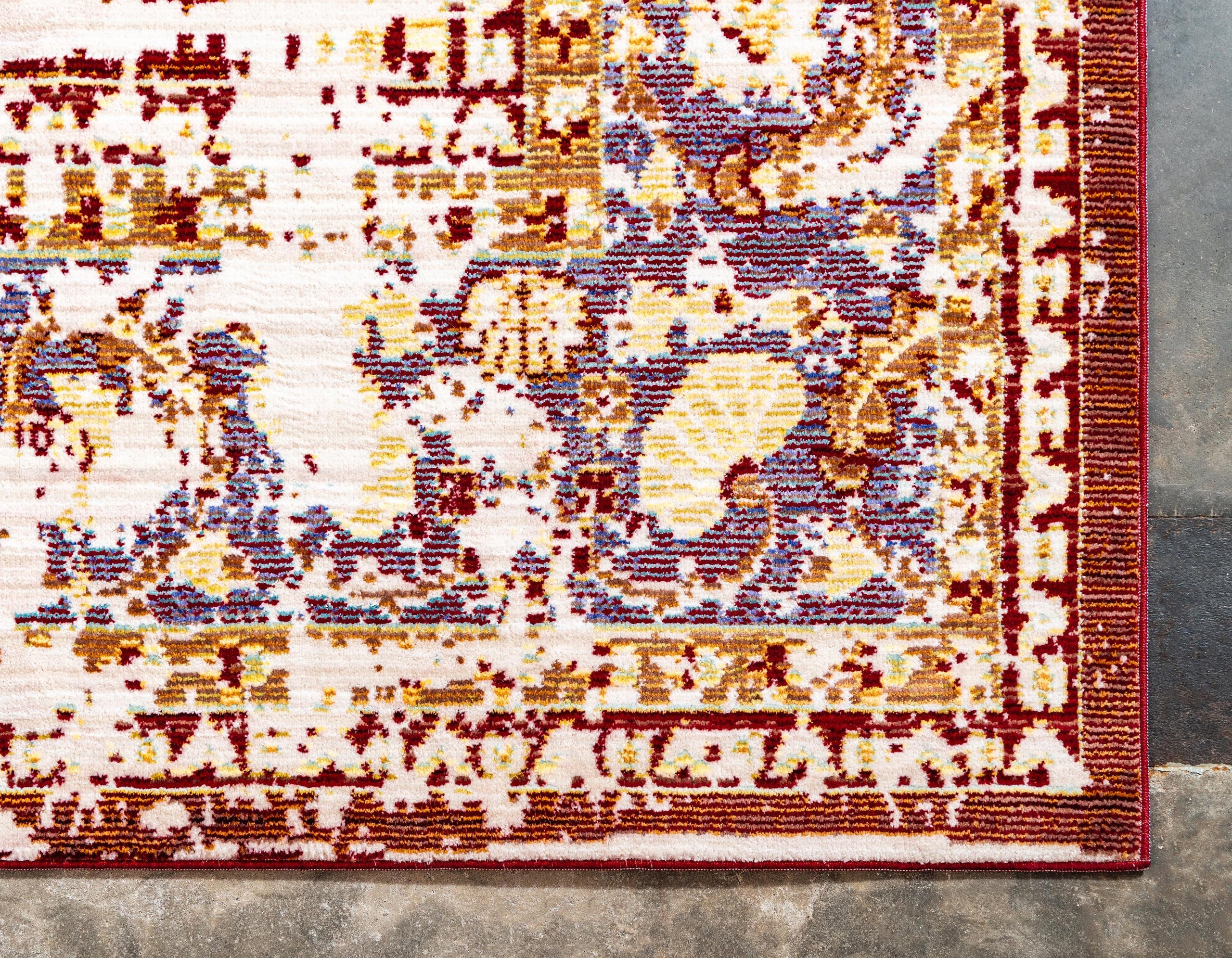Rey vervaagd vintage patroon vloerkleed in polypropyleen