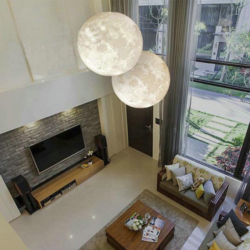 Full Moon 3D Hanging Lamp with 39.4 Inch Cable