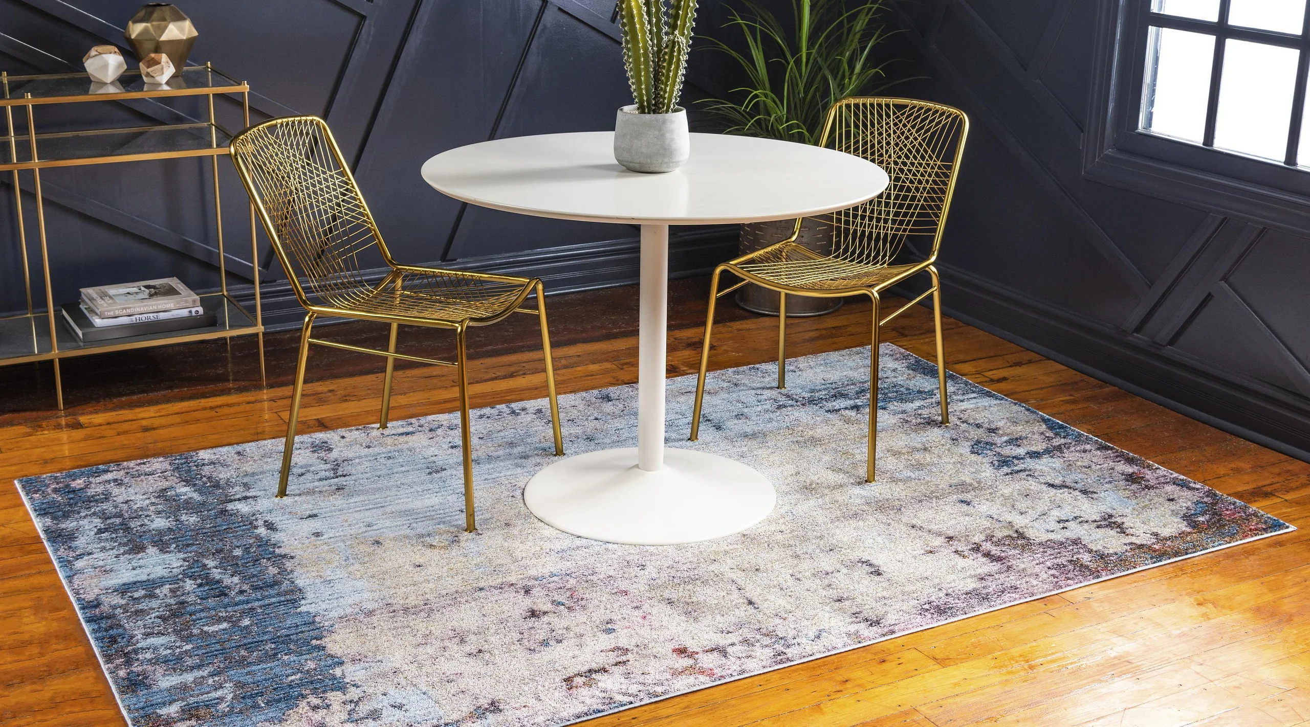 Deon Blue Gray Area Rug by Unique Loom