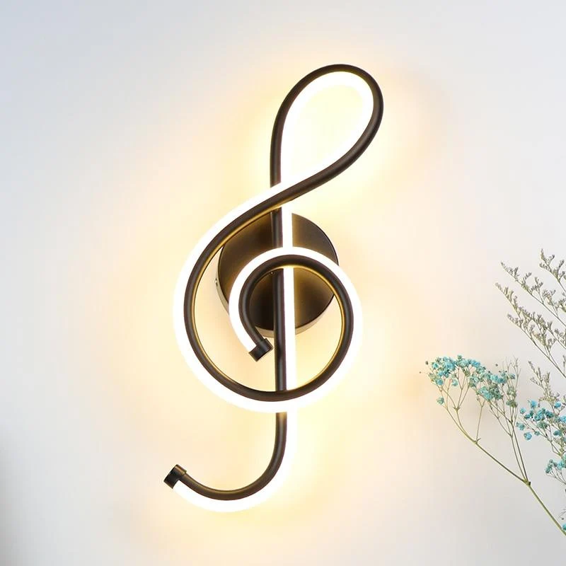 LED-vägglampa i aluminium med musiknot