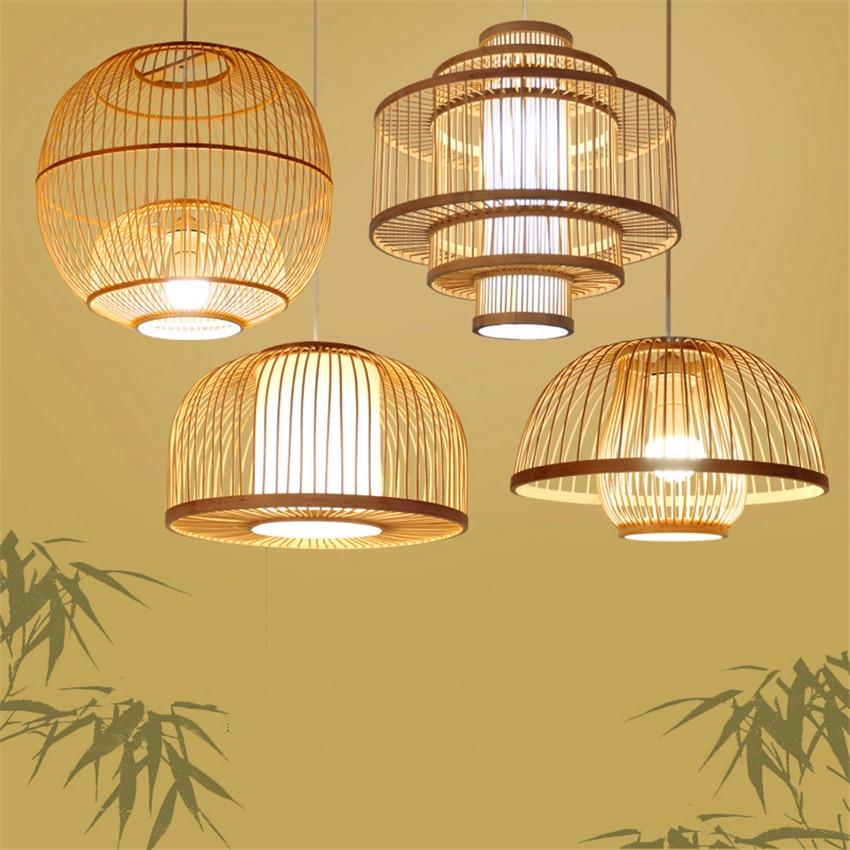Calico Bamboo Pendant Hanging Light for Home and Restaurant