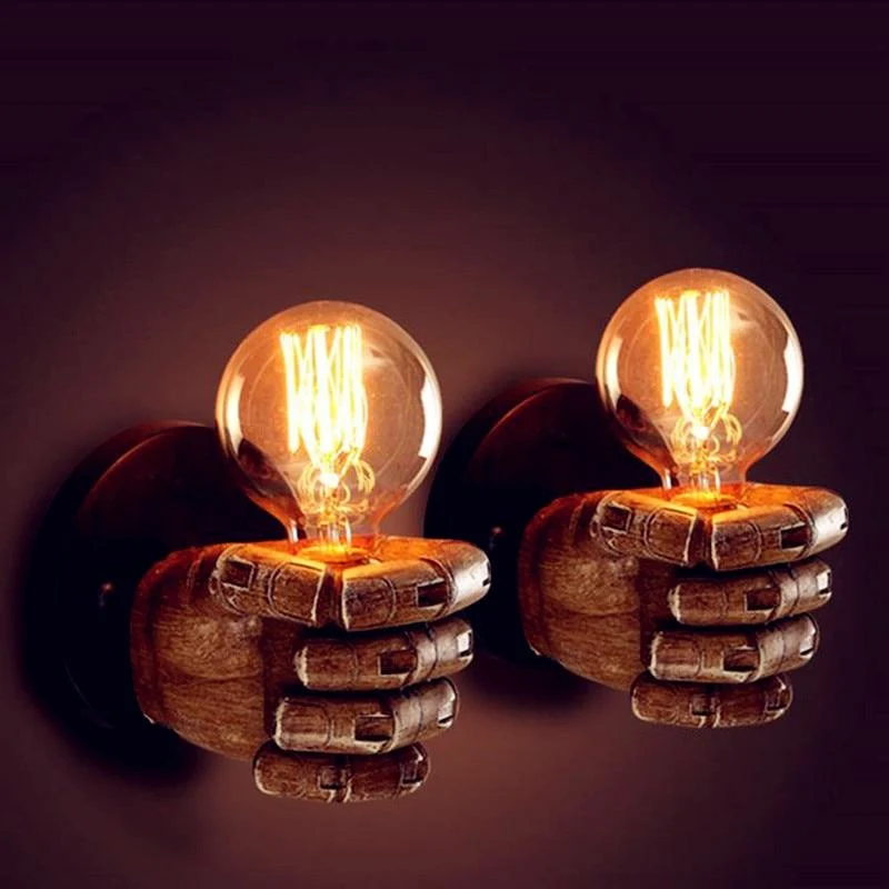Teneo Hand Held Fist Wall Lamp in Resin for Home, Office or Restaurant