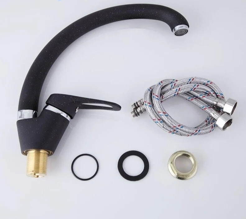 Patsy Modern Kitchen Faucet in Brass and Ceramic, Single Hole Deck Mounted