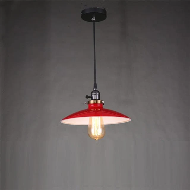Zelus Vintage Retro Metal Shade Hanging Lamp With Bulb Included