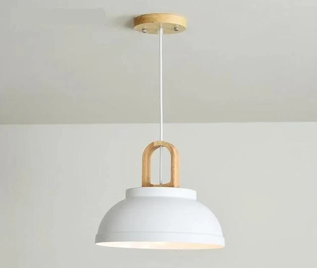 Buford Modern Nordic LED Hanging Pendant Lamp in Iron and Wood