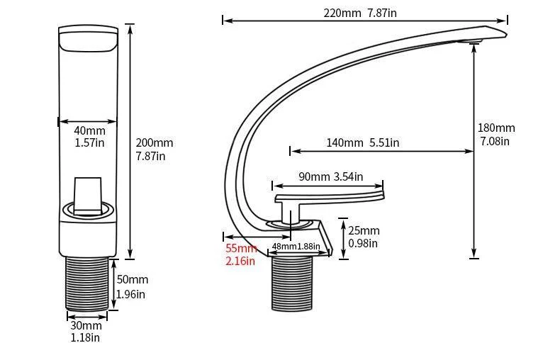 Modern Crane Design Single Handle Basin Faucet in Solid Brass