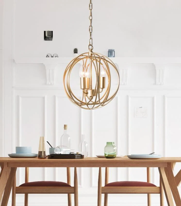 Arbor Modern Hanging Cage Lamp in Painted Metal, 12 or 16 Inch