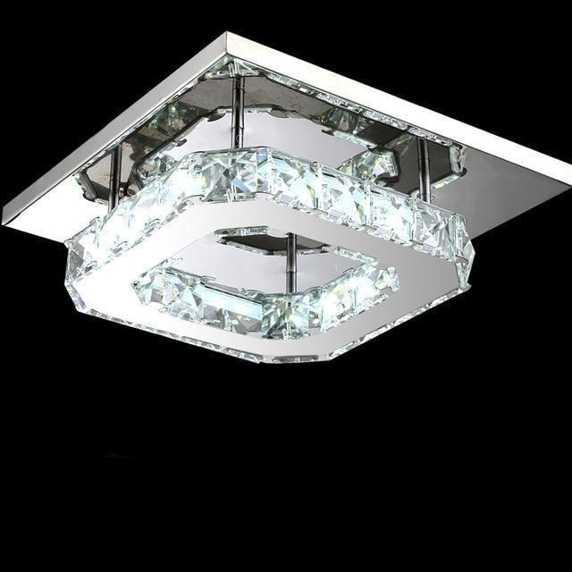 Lustre Cesar em Cristal, Aço Inox e Acrílico