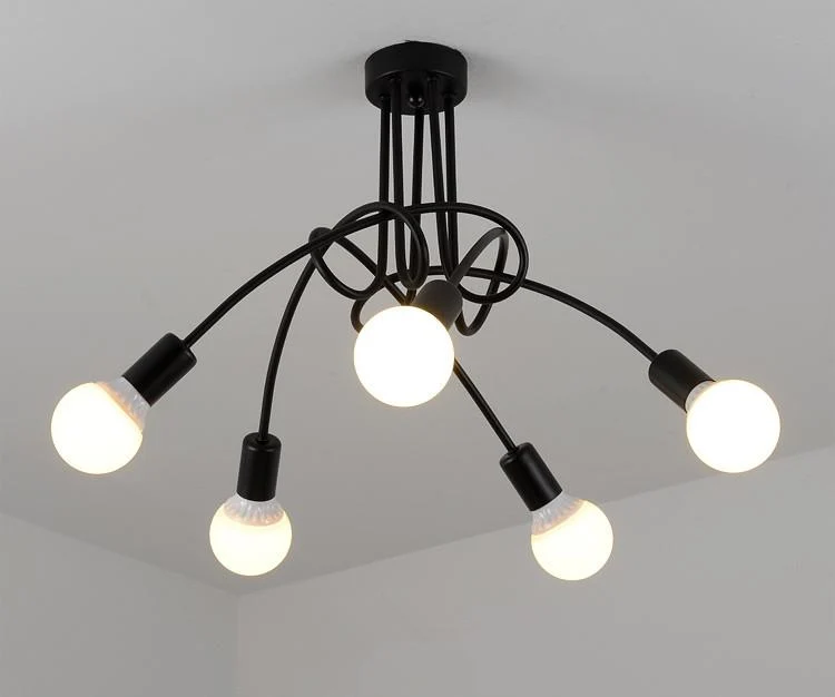 Moderne industriell loftlampe i metal, 47,2 inches lang