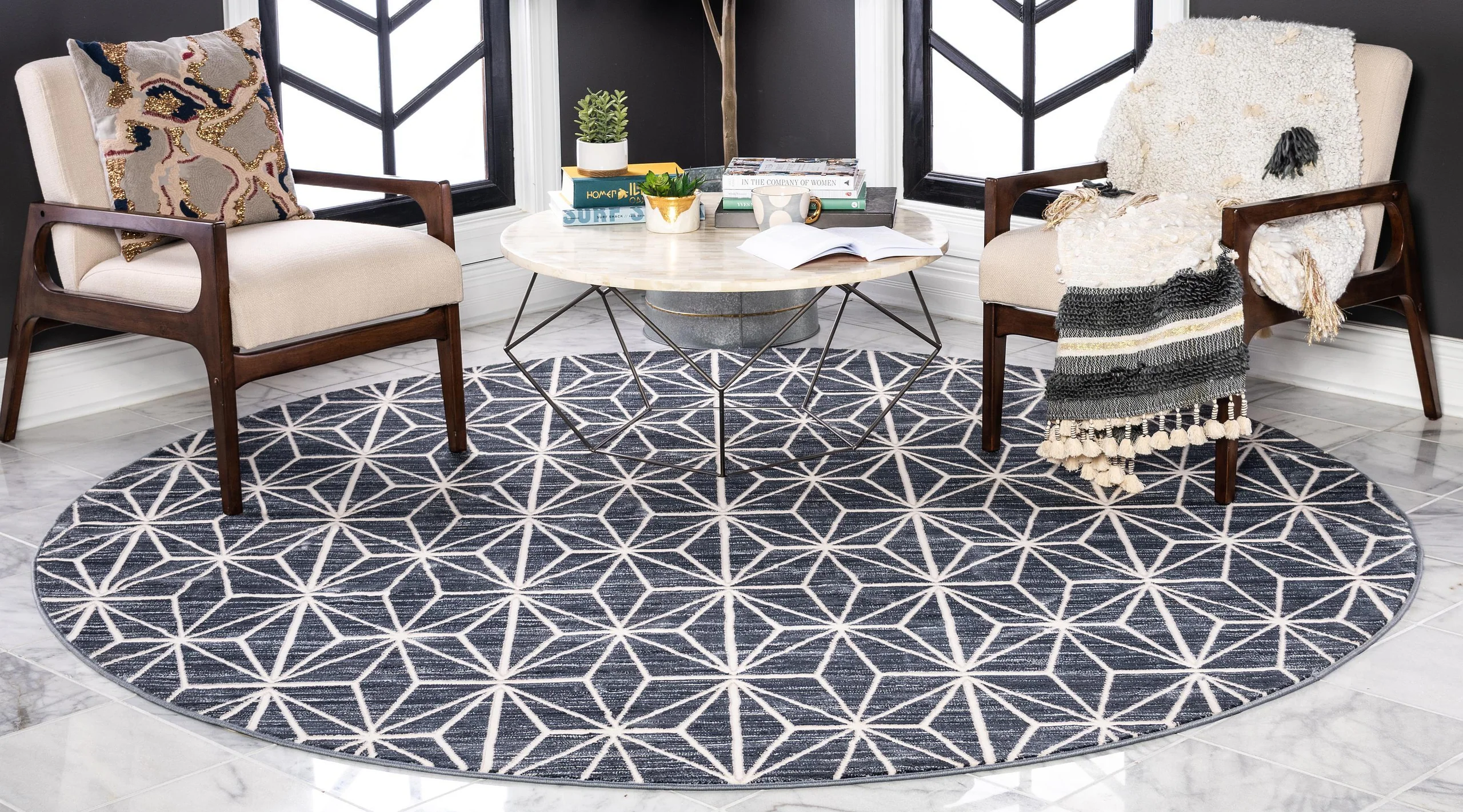Aaro Geometric Modern Large Rug by Unique Loom