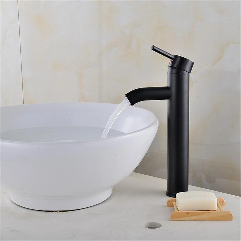 Black Matte Finish Stainless Steel Faucet, Single Handle Contemporary