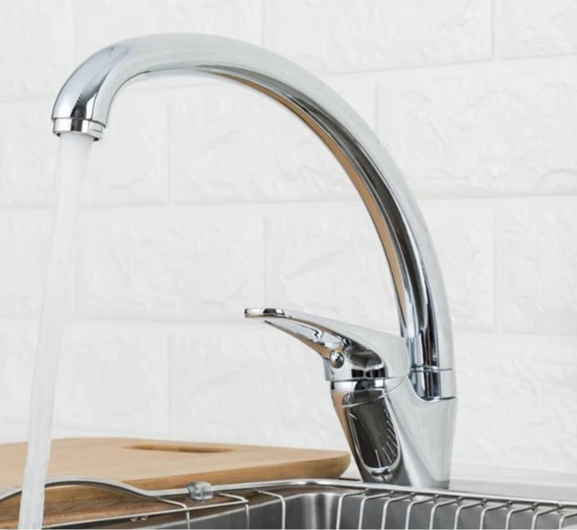 Patsy Modern Kitchen Faucet in Brass and Ceramic, Single Hole Deck Mounted