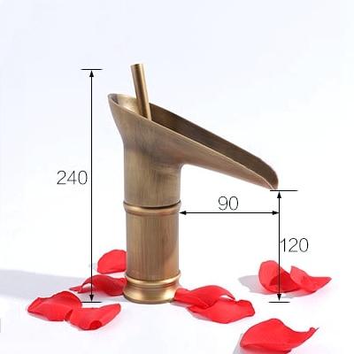 Luxury Oriental Waterfall Faucet in Premium Brass, Single Lever