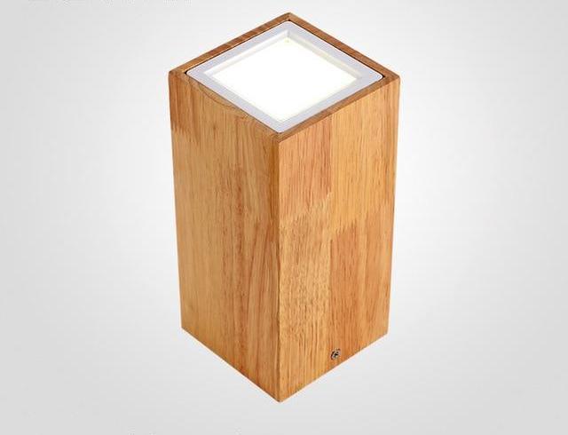 Nowoczesna skandynawska lampa sufitowa LED Dru, drewno i szkło
