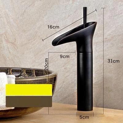 Luxury Oriental Waterfall Faucet in Premium Brass, Single Lever