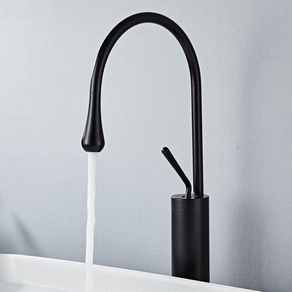 Raffeto Brass Crane Bathroom Faucet in 18 Inch and 15 Inch Heights