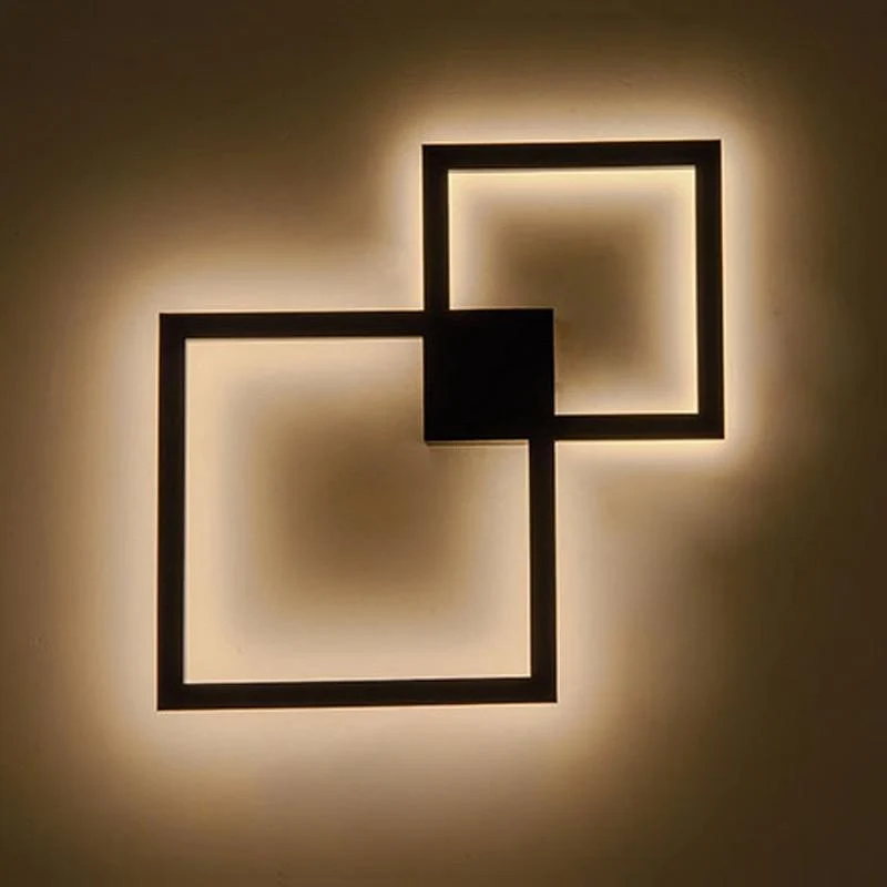 Rowley Square Modern Wall Lamp in Aluminum and Acrylic