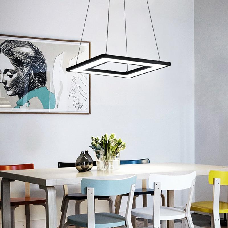 Regina Modern Hanging Frame LED Lamp for Dining Rooms and Kitchens