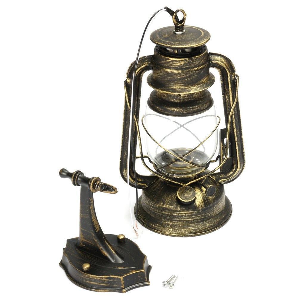 Vintage Lantern Style Wall Mount Lamp with LED Bulbs and Mounting Accessories