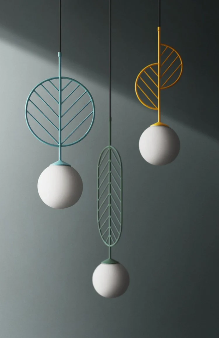 Cosima Modern Nordic Pendant Lamp in Iron Metal, Three Sizes