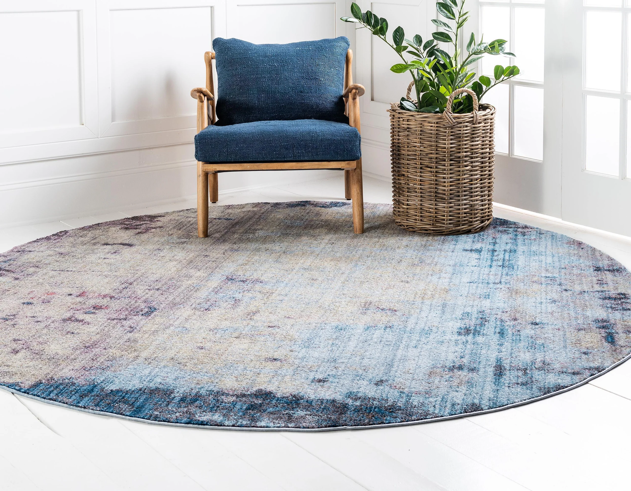 Deon Blue Gray Area Rug by Unique Loom