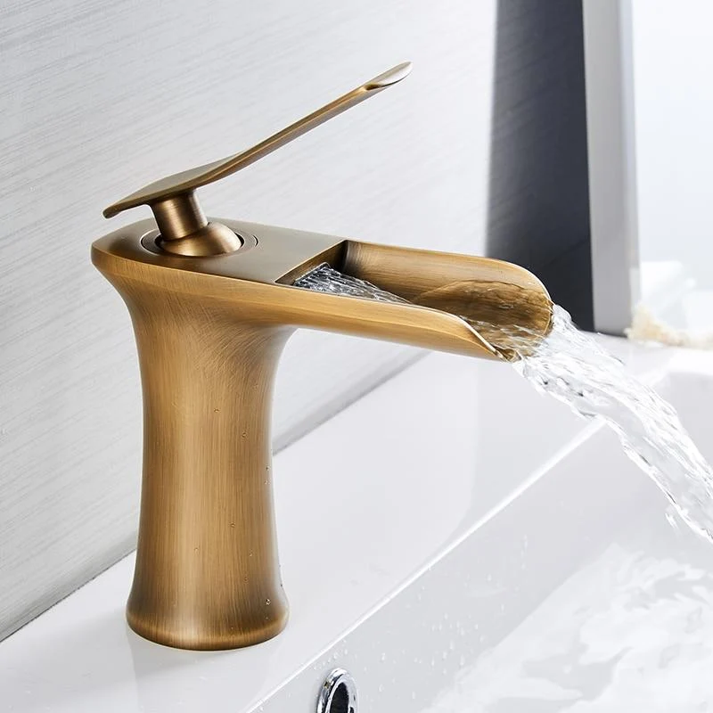 Waterfall Single Handle Basin Faucet in Brass with Chrome Finish