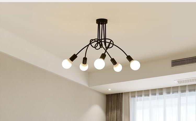Moderne industriell loftlampe i metal, 47,2 inches lang