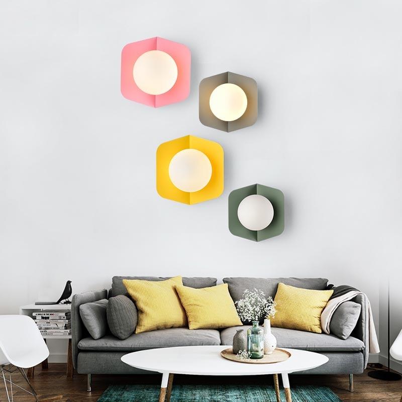 Arnold Modern Nordic Candy Wall Lamp in Iron and Acrylic