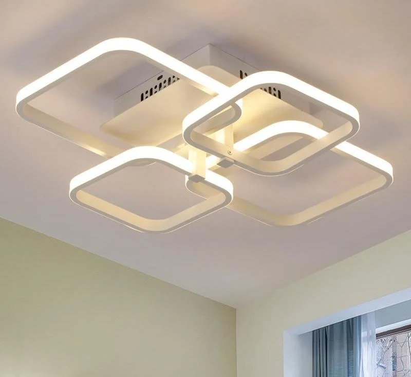 Layered Square Modern LED Chandelier for Living Rooms and Bedrooms