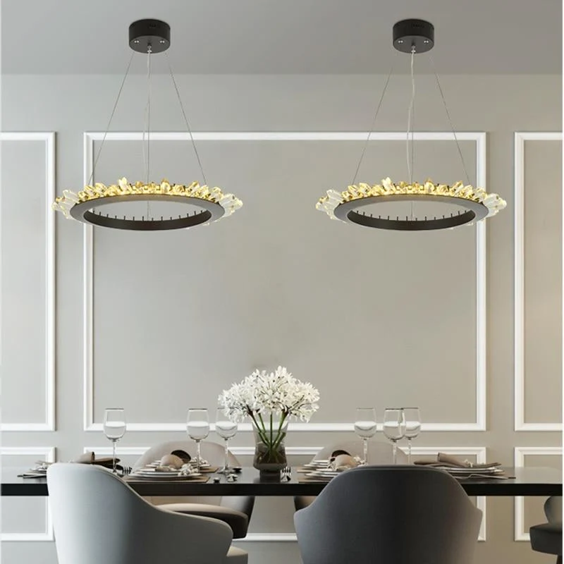 Mignonette Modern Crystal LED Chandelier in Iron Metal