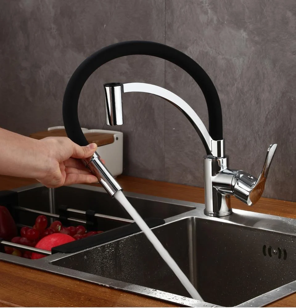 Lodge Rotating Flexible Kitchen Faucet with Pull Down Sprayer