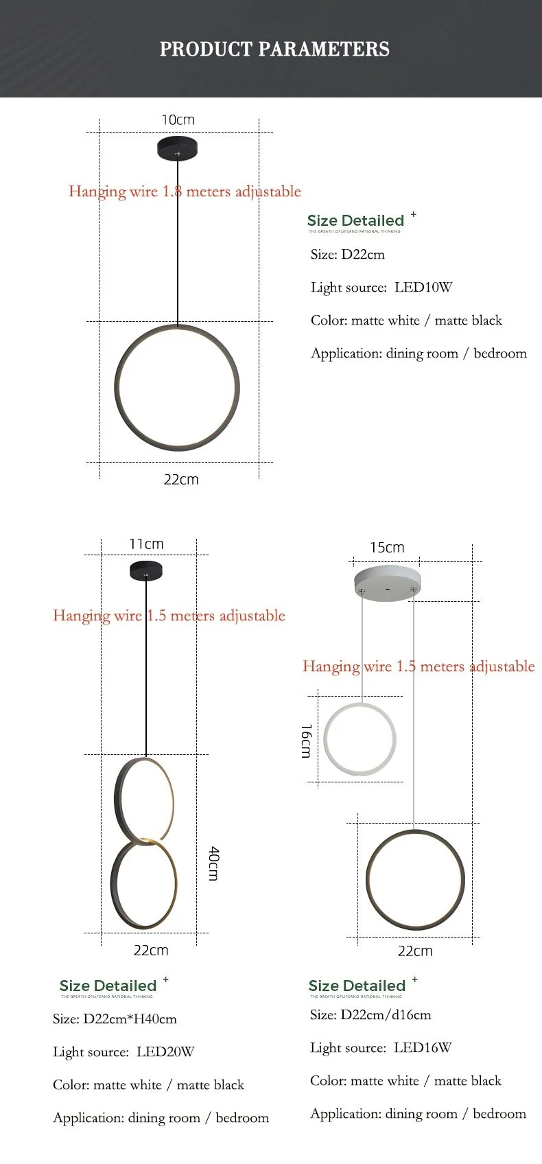 Wisząca lampa LED Kavita okrągła z metalu i akrylu