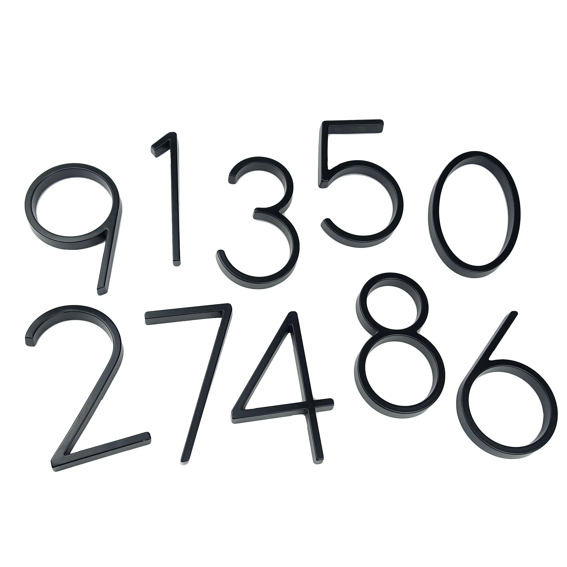 Modern Design House Numbers in Anti-Rust Zinc Alloy, 5 Inch High