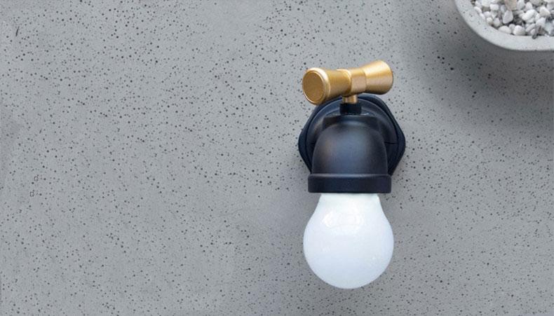 Tapful vägglampa för kran med ljudsensor och tre lägen