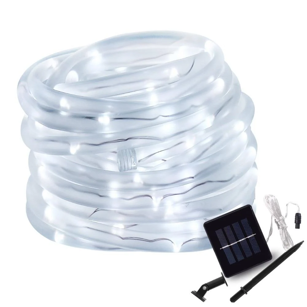 LED-aurinkoputkivalosarja puutarhaan, aidoille, pergoloille ja terasseille