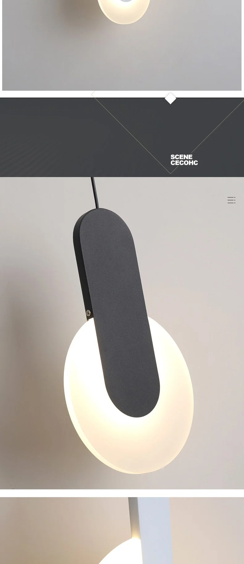 Declan 现代 LED 吊灯，铁艺与铝材