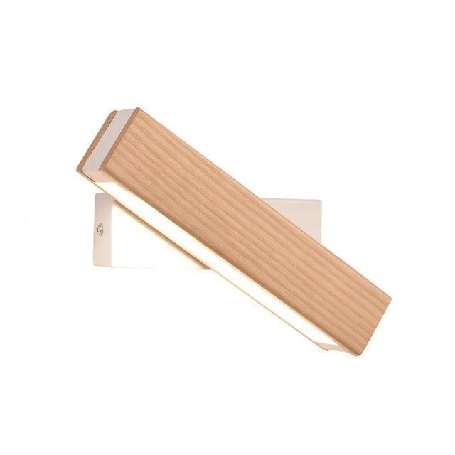 Vera Rotated LED Wall Lamp in Iron and Wood for Angled Lighting