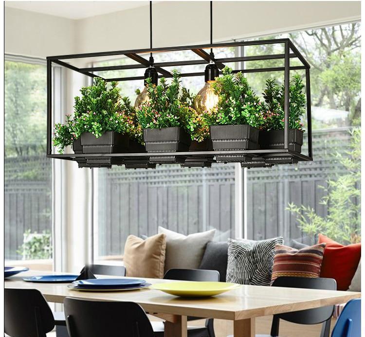 Iron Planter Chandelier with Eight Pots for Vintage and Modern Rooms