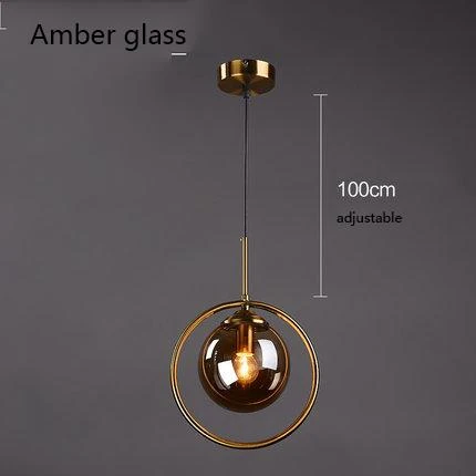 Silvana Modern Ring Pendant Light in Glass and Iron