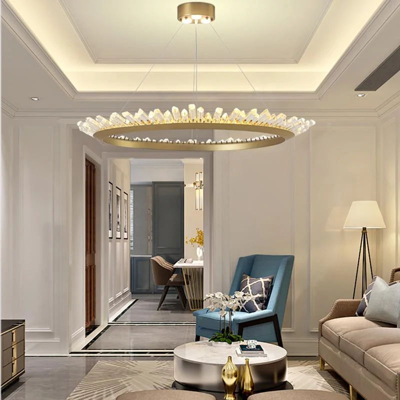 Mignonette Modern Crystal LED Chandelier in Iron Metal
