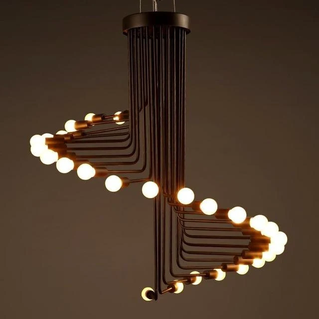 Ava Modern Nordic Spiral Chandelier in Polished Iron